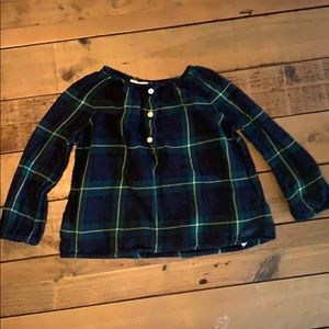 RALPH LAUREN Green Blue Plaid Blouse